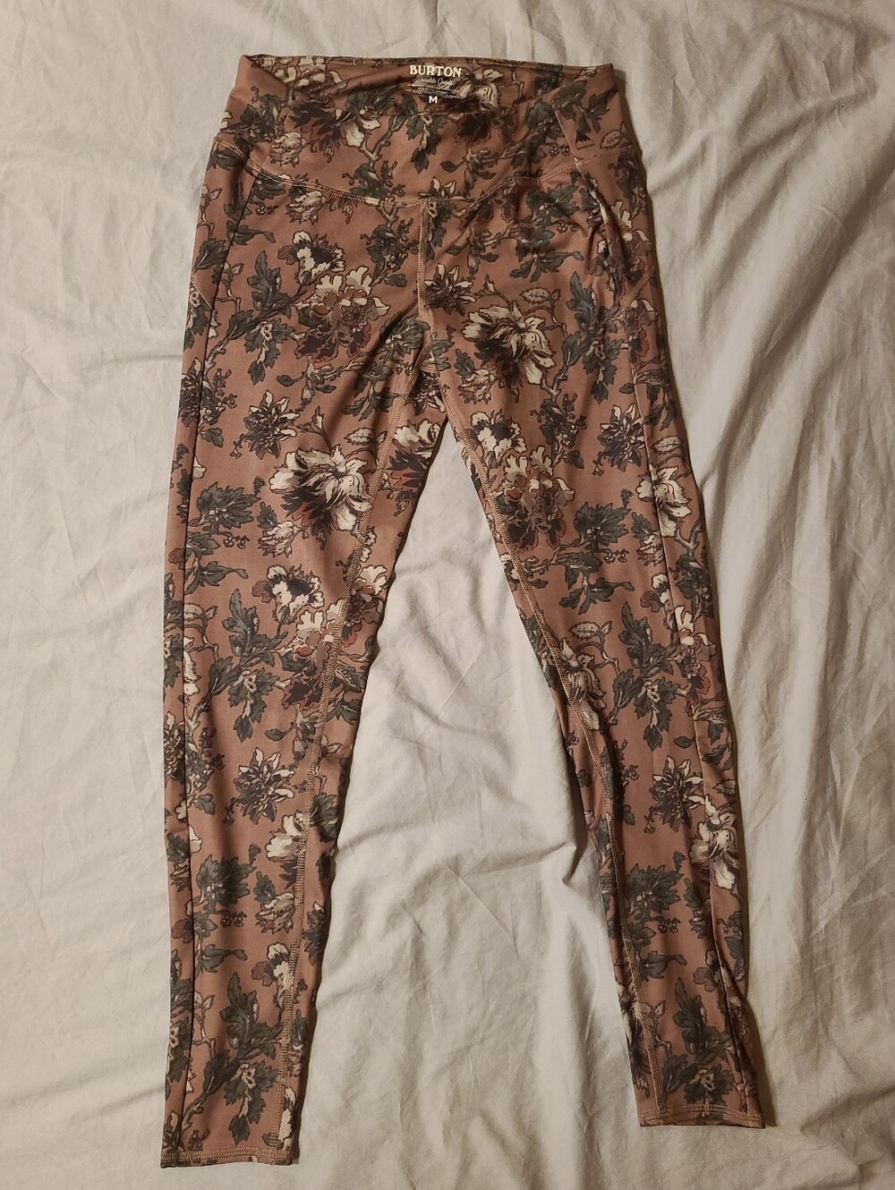 Burton Durable Goods Rose-Brown Floral Performance Leggings Size Medium